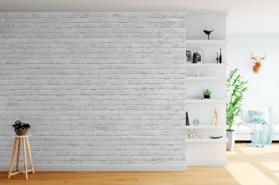 Fototapeta Stara biała ściana z cegieł