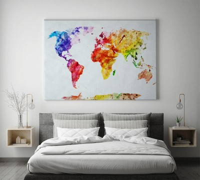 Obraz na płótnie Akwarela - mapa świata