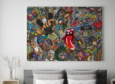 Obraz na płótnie Graffiti na dużym murze