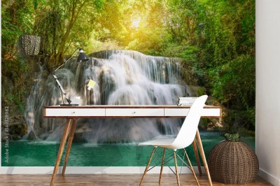 Fototapeta Piękny sceniczny widok wodospadu w Tajlandii