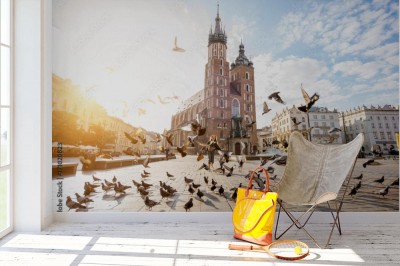 Fototapeta Widok na centralny plac w Krakowie