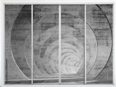 Naklejki na meble Abstrakta pusty betonowy tunelowy wnętrze z perspektywą