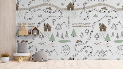 Tapeta dziecięca w stylu skandynawskim