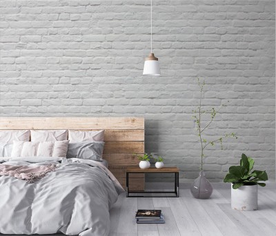 Fototapeta Biały mur z wybielonej cegły