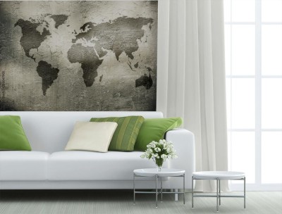 Fototapeta Mapa świata na metalowej teksturze