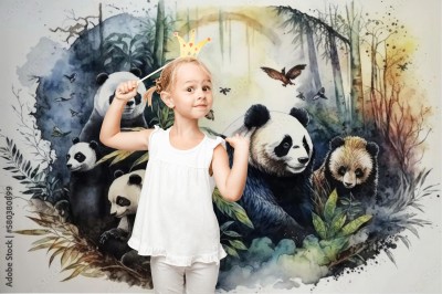 Fototapeta Miś Panda malowany akwarelą