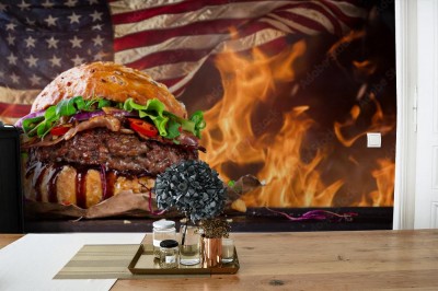 Fototapeta Pyszny amerykański hamburger