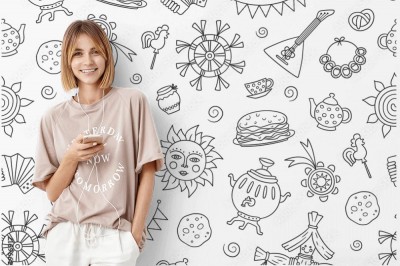 Fototapeta w stylu doodle