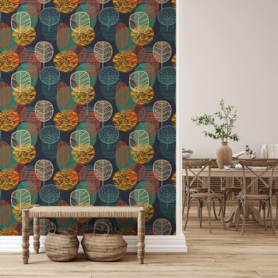 Tapeta Abstrakcyjny wzór jesiennych drzew