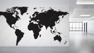 Fototapeta Mapa świata na białym tle