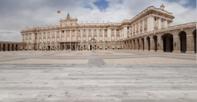 Fototapeta Panoramiczny widok na Pałac Królewski w Madrycie