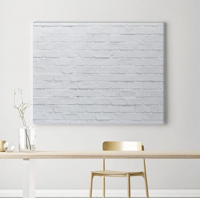 Obrazy do salonu z ceglaną ścianą w stylu minimalistycznym