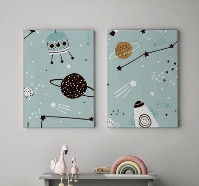 Obraz na płótnie z pastelowym wzorem do pokoju dziecięcego