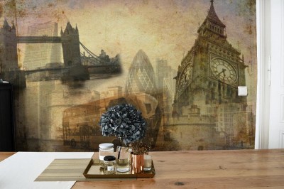 Fototapeta Artystyczna projekcja architektury miasta Londyn