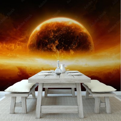 Fototapeta Płonąca i wybuchająca planeta Ziemia