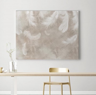 Obraz na płótnie do sypialni z wzorem w piórka