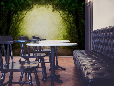 Fototapeta Fantazyjna zielona droga do magicznego lasu bajki