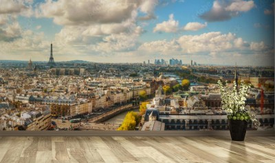 Fototapeta Panoramiczny widok miasta Paryż z lotu ptaka
