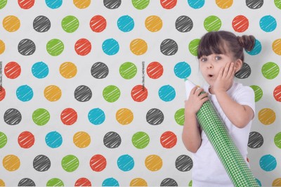 Tapeta w kolorowe kropki doodle