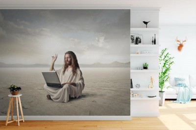 Fototapeta Jezus z komputerem