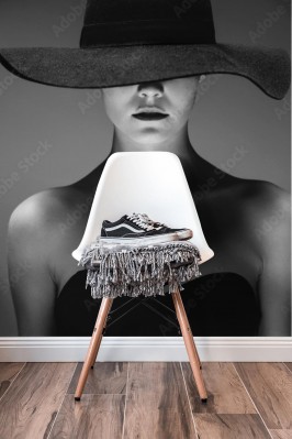 Fototapeta Piękna elegancka kobieta w kapeluszu