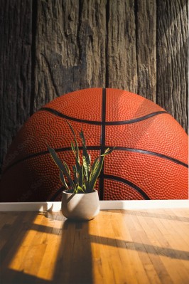 Fototapeta Piłka na bardzo starym drewnie