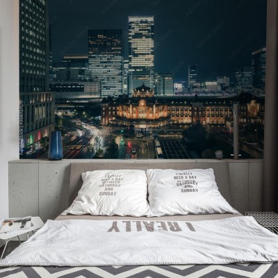 Fototapeta Widok z lotu ptaka - Tokio nocą