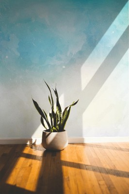 Fototapeta Światło i błękit nieba w akwareli