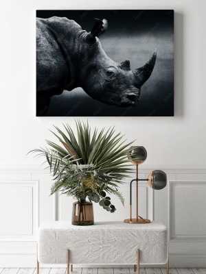 Obraz na płótnie Monochromatyczny portret nosorożca