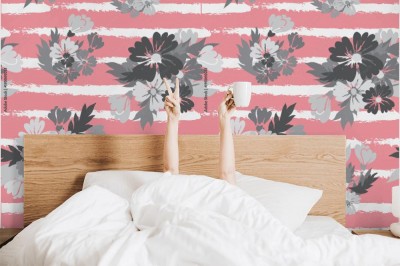 Fototapeta z ładnym wzorem z kwiatów