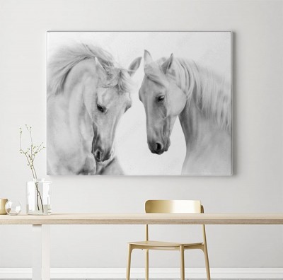 Obraz na płótnie Białe konie na białym tle