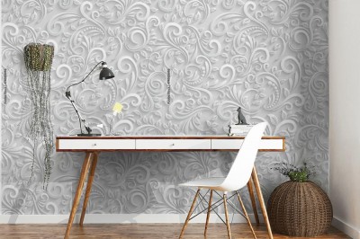 Tapeta z kwiatowym wzorem 3D