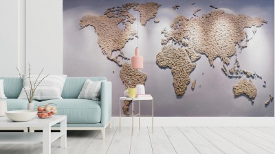 Fototapeta Mapa świata w złudzeniu 3D