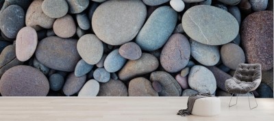 Fototapeta Tło z okrągłych gładkich kamyczków