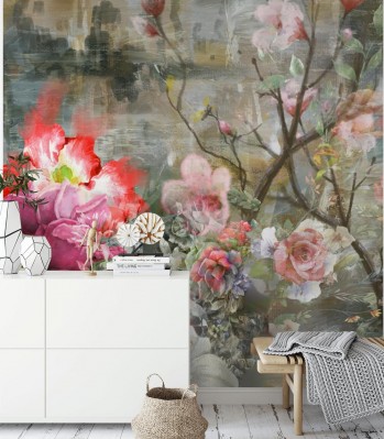 Fototapeta z pięknym wzorem w kwiaty