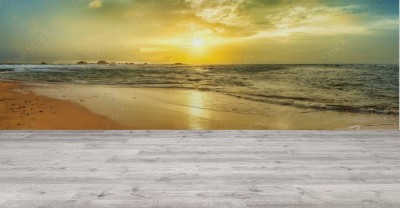 Fototapeta Zachód słońca nad morzem - Panorama