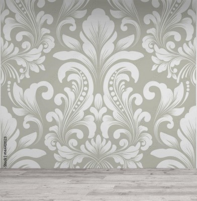 Fototapeta z wykwintnym kwiatowym barokowym szablonem