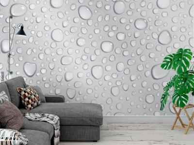 Fototapeta Krople wody na szarym tle