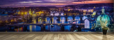 Fototapeta Most nad rzeką w mieście Praga