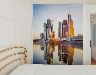 Naklejka na szafę Moskwa nad taflą wody