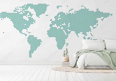 Fototapeta Mapa świata z zielonych kropek