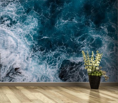 Fototapeta Niebieskie tło wody z lotu ptaka