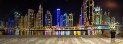 Fototapeta Panorama przystani w Dubaju