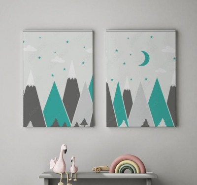 Obraz na płótnie dziecięca - Pastelowe góry