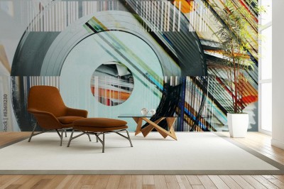 Fototapeta Abstrakcyjne tło muzyczne z płyt winylowych