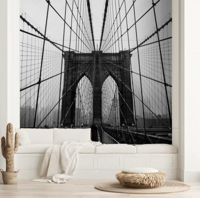 Fototapeta Most Brookliński 3D w czerni i bieli