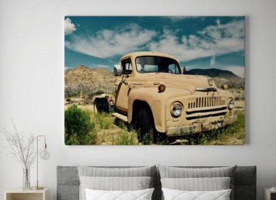 Obraz na płótnie Wrak Oldtimera wzdłuż Route 66 w Arizonie