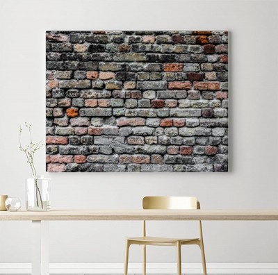 Obraz na płótnie Stara, kolorowa ceglana ściana