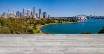 Fototapeta Piękna panorama dzielnicy Sydney Harbour z mostem Harbour