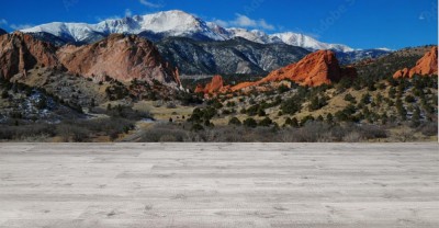 Fototapeta Pikes Peak szybujący nad panoramą Garden of the Gods